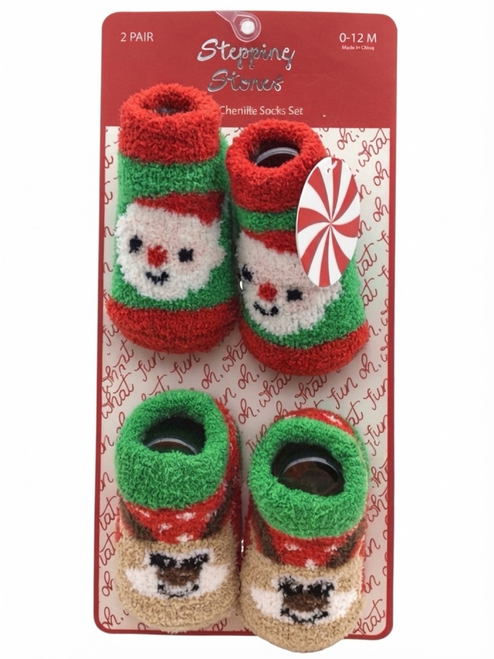 Stepping Stones Baby Set of (2) Pair of Chenille Socks (NWT) (Baby 0-12 M)